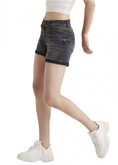 Emma Coal Black Jeans Shorts