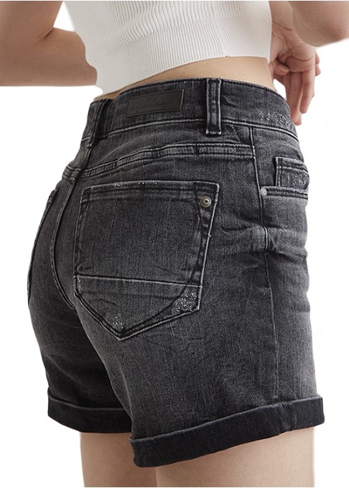 Emma Coal Black Jeans Shorts
