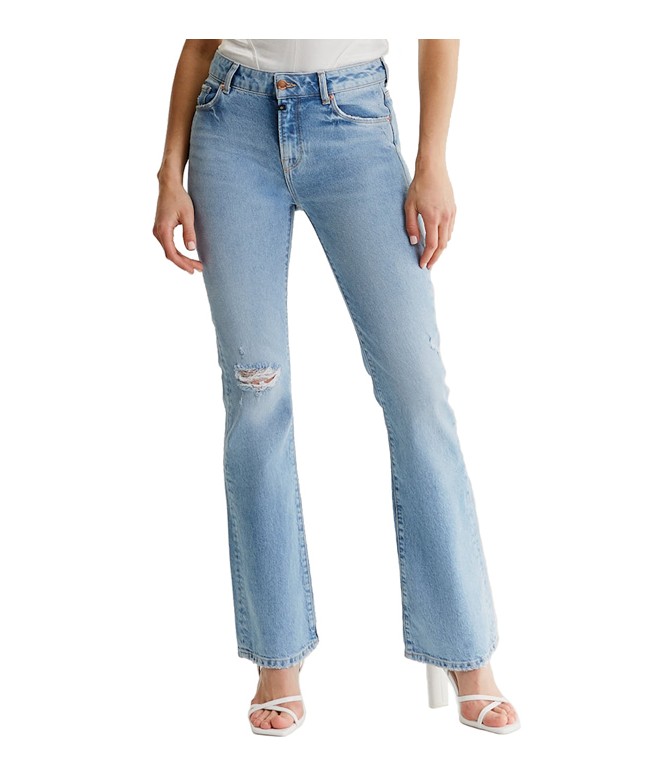 Evy Light Blue Destroyed Bootcut Jeans