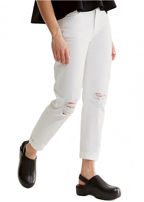 Lynn White Destroyed High Waist Jeans