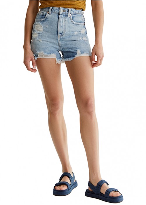 Naomi Light Blue Destroyed Jeans Shorts