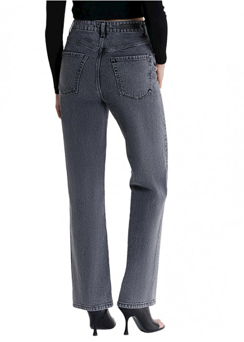 Sara Washed Grey Jeans Damen