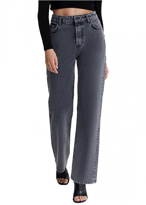 Sara Washed Grey Jeans Damen