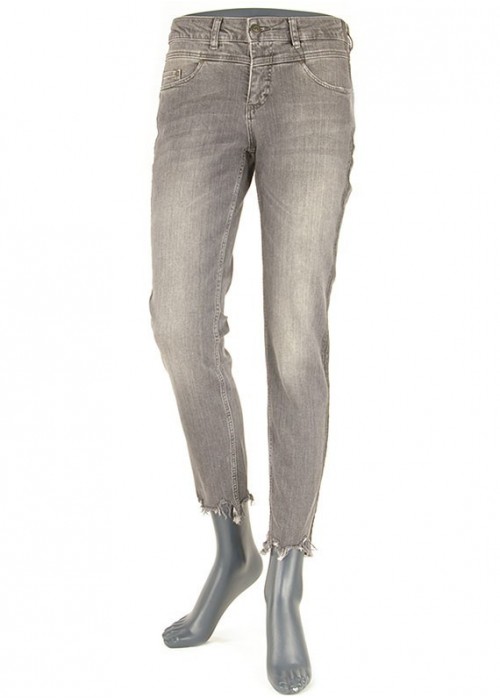 Oui Grey Denim Jeans mit Glitzergalon