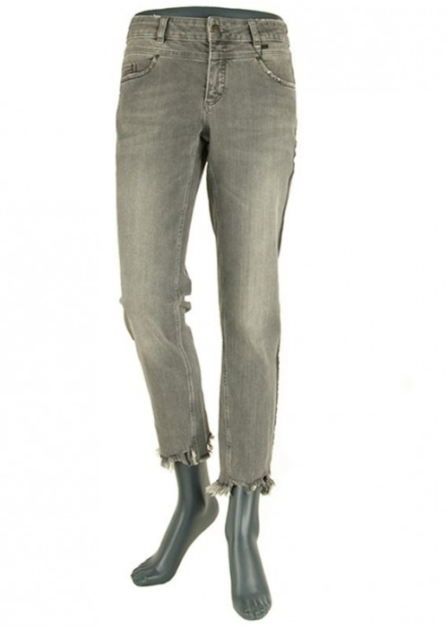 Oui Grey Denim Jeans mit grauem Galon Oui Grey Denim Jeans mit grauem Galon