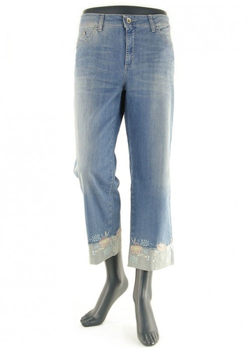 Pierre Cardin - Jess Flower Culotte Jeans Hellblau Vorderansicht Pierre Cardin - Jess Flower Culotte Jeans Hellblau Vorderansicht
