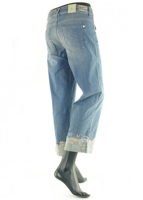 Pierre Cardin - Jess Flower Culotte Jeans Hellblau Rückansicht