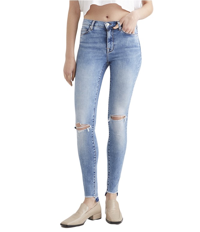 Sophia Blue Vintage Destroyed Skinny Jeans