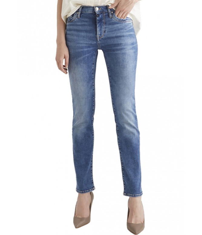 Hannah Medium Blue Straight Denim Jeans