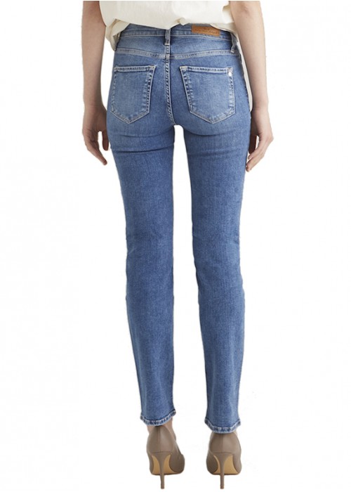 Hannah Medium Blue Straight Denim Jeans