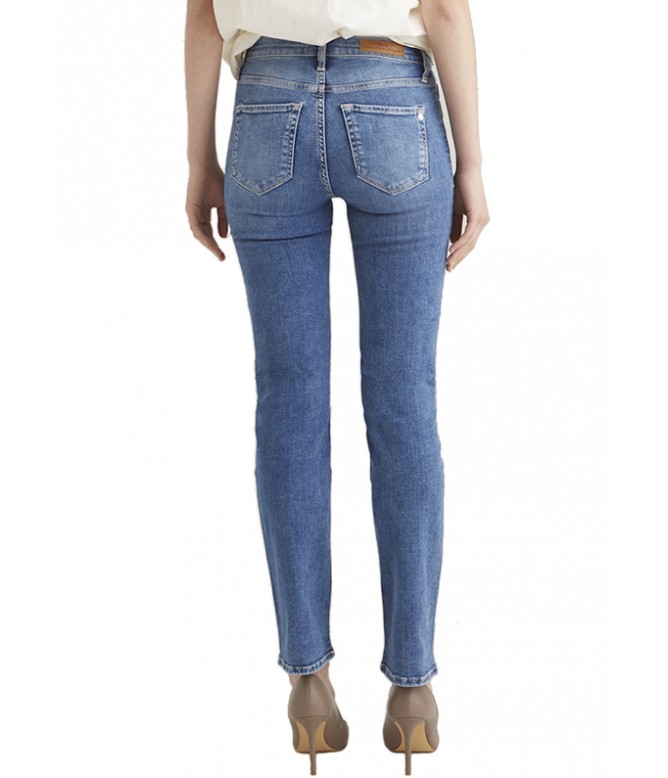 Hannah Medium Blue Straight Denim Jeans