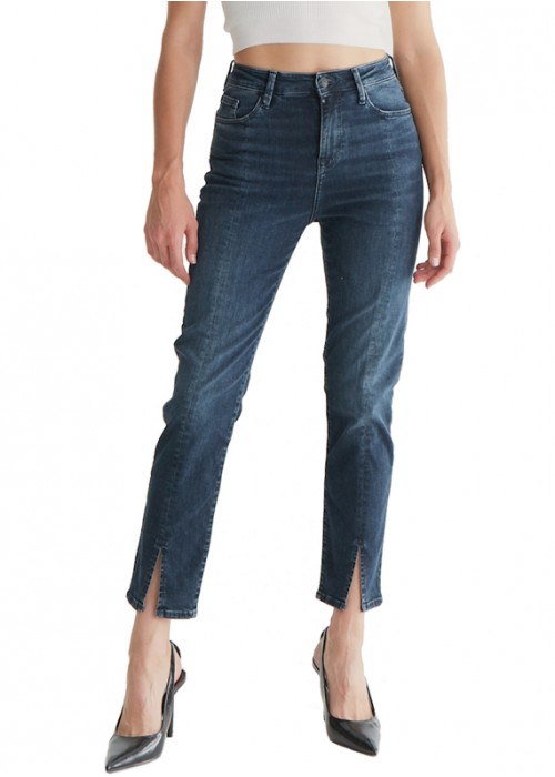 Bella Dark Blue High Waist Straight Jeans