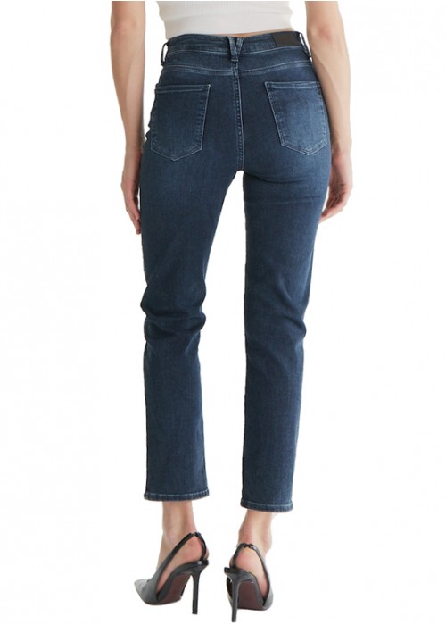 Bella Dark Blue High Waist Straight Jeans