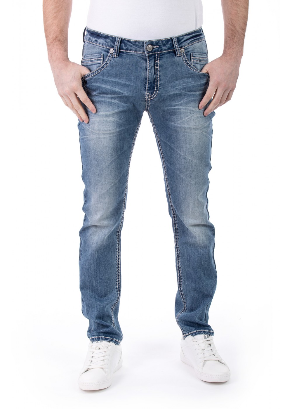 Freddy 4574 Jeans Slim Fit Herren Stretch Saddlestitch Blue Monkey