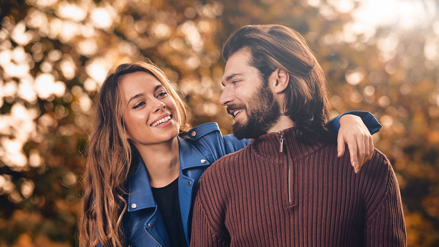 Herbst Trend Leder Strick
